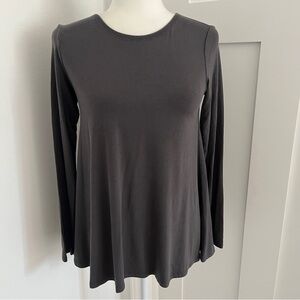 Eileen Fisher LIGHTWEIGHT Tancel Roundneck TOP/Tunic:XXS,Dark Ash *F12